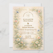 Röte Blau Landhochzeit Einladung (Vorderseite)
