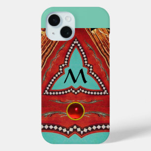 ROTE BLAUE ABSTRAKTE GEOMETRISCHE DREIECK-MONOGRAM Case-Mate iPhone HÜLLE