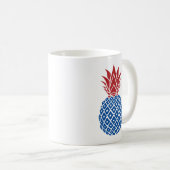 Rote Blaue Ananas Kaffeetasse (VorderseiteRechts)
