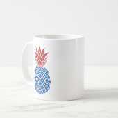 Rote Blaue Ananas Kaffeetasse (Vorderseite Links)
