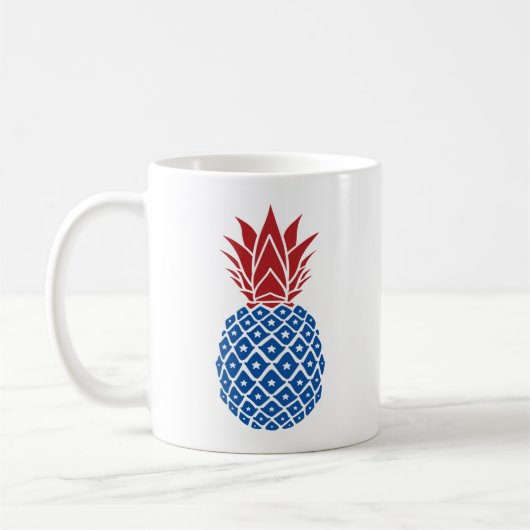 Rote Blaue Ananas Kaffeetasse (Links)