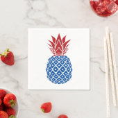 Rote Blaue Ananas Serviette (Beispiel)