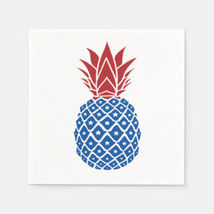 Rote Blaue Ananas Serviette