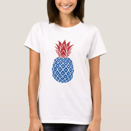 Rote Blaue Ananas T-Shirt