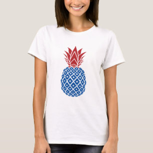 Rote Blaue Ananas T-Shirt