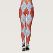 Rote blaue Diamant-Rauten-geometrische Leggings (Rückseite)