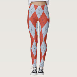 Rote blaue Diamant-Rauten-geometrische Leggings