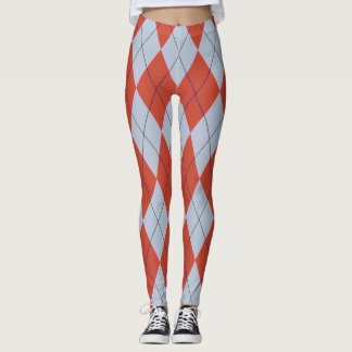 Rote blaue Diamant-Rauten-geometrische Leggings