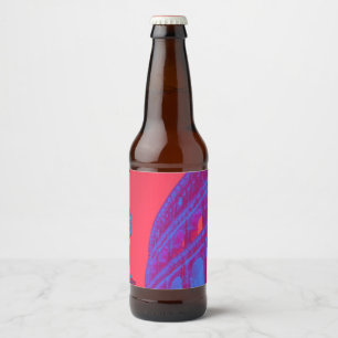 Rote, blaue digitale Kunst des Kolosseums und Stat Bierflaschenetikett