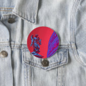 Rote, blaue digitale Kunst des Kolosseums und Stat Button (Beispiel)