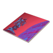Rote, blaue digitale Kunst des Kolosseums und Stat Fliese (Seite)