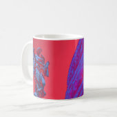 Rote, blaue digitale Kunst des Kolosseums und Stat Kaffeetasse (Vorderseite Links)
