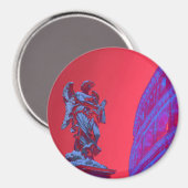 Rote, blaue digitale Kunst des Kolosseums und Stat Magnet (Vorderseite/Rückseite)