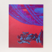 Rote, blaue digitale Kunst des Kolosseums und Stat Puzzle (Vertikal)