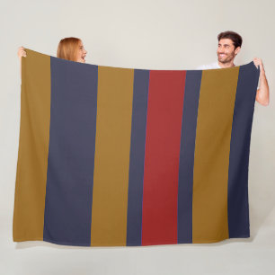 Rote Blaue Dunkle Gelbe Breite Bandstreifen Fleecedecke