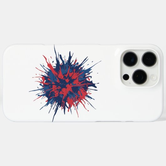 Rote Blaue Explosion  Case-Mate iPhone Hülle (Rückseite (Horizontal))