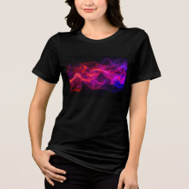Rote + blaue Flammen auf einem schwarzen T-Shirt m Tri-Blend Shirt