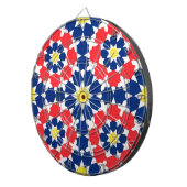 rote blaue gelbe abstrakte Dart-Scheibe Dartscheibe (Vorderseite rechts)