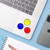 Rote, blaue, gelbe Primärfarben Aufkleber (Laptop mit iPhone)