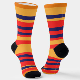 Rote Blaue Gelbe Streifen Socken