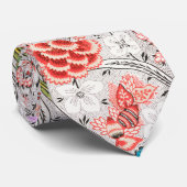 ROTE BLAUE GELBE WILLOW BLUME TULIPS, BLÄTTER BLÜG KRAWATTE (Gerollt)