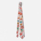 ROTE BLAUE GELBE WILLOW BLUME TULIPS, BLÄTTER BLÜG KRAWATTE (Rückseite)