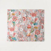 ROTE BLAUE GELBE WILLOW BLUME TULIPS, BLÄTTER BLÜG WANDTEPPICH (Vorderseite (Horizontal))