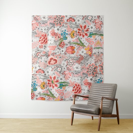 ROTE BLAUE GELBE WILLOW BLUME TULIPS, BLÄTTER BLÜG WANDTEPPICH (Beispiel)