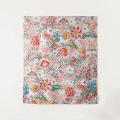 ROTE BLAUE GELBE WILLOW BLUME TULIPS, BLÄTTER BLÜG WANDTEPPICH (Vorderseite)