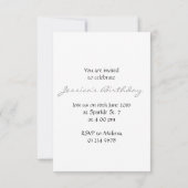 Rote blaue Glitzern Monogram Einladung (Rückseite)