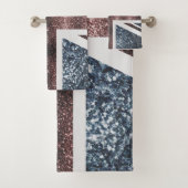 Rote blaue Glitzern unter der Flagge Rustikales UK Badhandtuch Set (Insitu)
