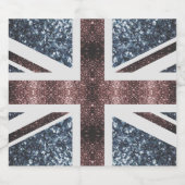 Rote blaue Glitzern unter der Flagge Rustikales UK Bierflaschenetikett (Einzelnes Label)