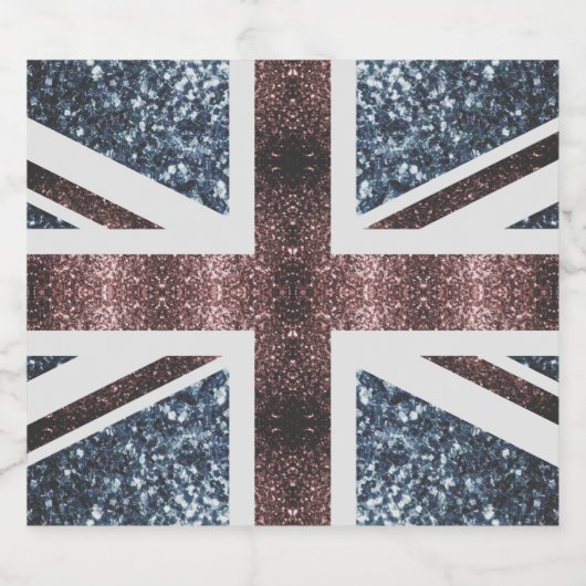 Rote blaue Glitzern unter der Flagge Rustikales UK Bierflaschenetikett (Einzelnes Label)