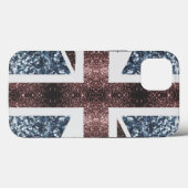 Rote blaue Glitzern unter der Flagge Rustikales UK Case-Mate iPhone Hülle (Rückseite (Horizontal))