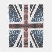 Rote blaue Glitzern unter der Flagge Rustikales UK Fleecedecke (Vorderseite)