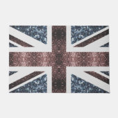 Rote blaue Glitzern unter der Flagge Rustikales UK Fußmatte (Vorderseite)