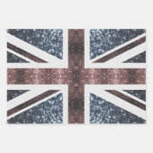Rote blaue Glitzern unter der Flagge Rustikales UK Geschenkpapier Set (Vorderseite 2)