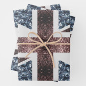 Rote blaue Glitzern unter der Flagge Rustikales UK Geschenkpapier Set (Beispiel)