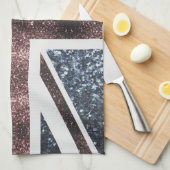 Rote blaue Glitzern unter der Flagge Rustikales UK Geschirrtuch (Viertel Falte)