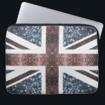 Rote blaue Glitzern unter der Flagge Rustikales UK Laptopschutzhülle<br><div class="desc">Vintage Stil Design UK Flagge in rot und blau Imitat Glitzern Glitzer. Wir benutzen Foto von Glitzern Glitzer.</div>