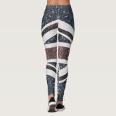 Rote blaue Glitzern unter der Flagge Rustikales UK Leggings (Rückseite)