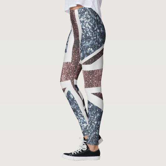 Rote blaue Glitzern unter der Flagge Rustikales UK Leggings (Links)