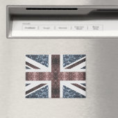 Rote blaue Glitzern unter der Flagge Rustikales UK Magnet (In Situ (Geschirrspüler))