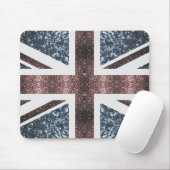 Rote blaue Glitzern unter der Flagge Rustikales UK Mousepad (Mit Mouse)