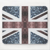 Rote blaue Glitzern unter der Flagge Rustikales UK Mousepad (Vorne)