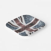 Rote blaue Glitzern unter der Flagge Rustikales UK Pappteller (Gewinkelt)