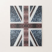 Rote blaue Glitzern unter der Flagge Rustikales UK Puzzle (Vertikal)