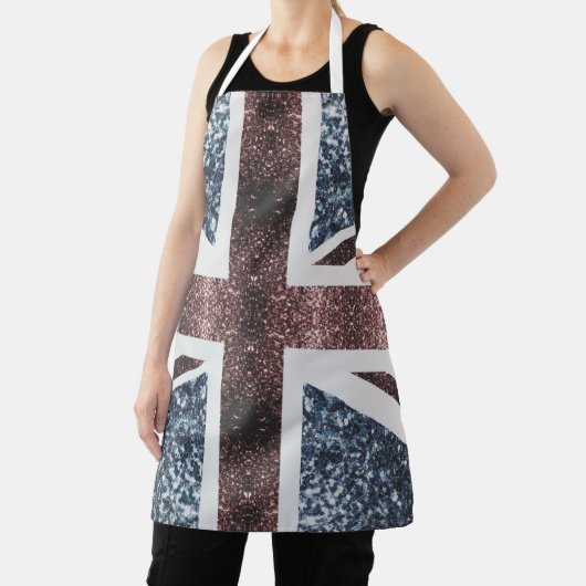 Rote blaue Glitzern unter der Flagge Rustikales UK Schürze (InSitu)