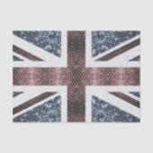 Rote blaue Glitzern unter der Flagge Rustikales UK Seidenpapier (Vorderseite)