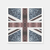 Rote blaue Glitzern unter der Flagge Rustikales UK Serviette (Vorderseite)